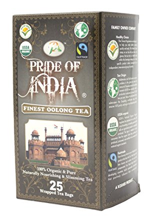 Pride Of India - Organic Digestive Oolong Tea, 25 Count (1-Pack) REGULAR PRICE 6.99, LIMITED TIME STOCK CLEARANCE PRICE: 3.99