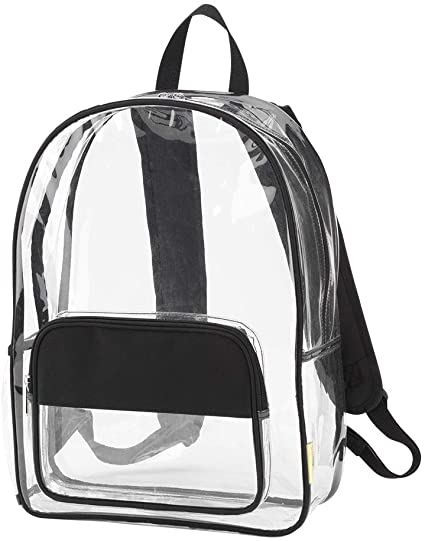 Clear Black 17 x 12 Acrylic and Polyester Trim Basic Multipurpose Backpack