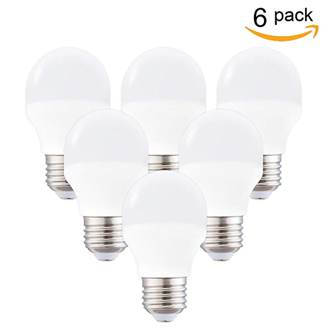4W LED A15 Light Bulb(40Watt Equivalent),E26 Medium Base LED Flood Bulb G50 Bulbs,3000K Soft White LED Bulbs Not Dimmable 120Volt 360Lumens-6 Pack