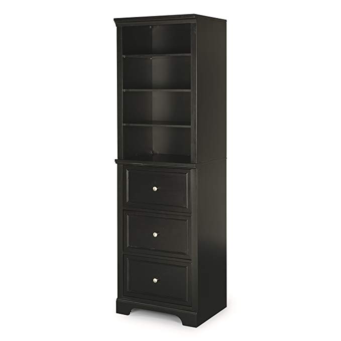 Home Styles 5531-75 Bedford Wall Drawer Storage Unit, W-25” d-20” h-82, Black