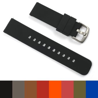 GadgetWraps 22mm Silicone Strap / Band for Pebble Watch with Quick Release Pins (Black)
