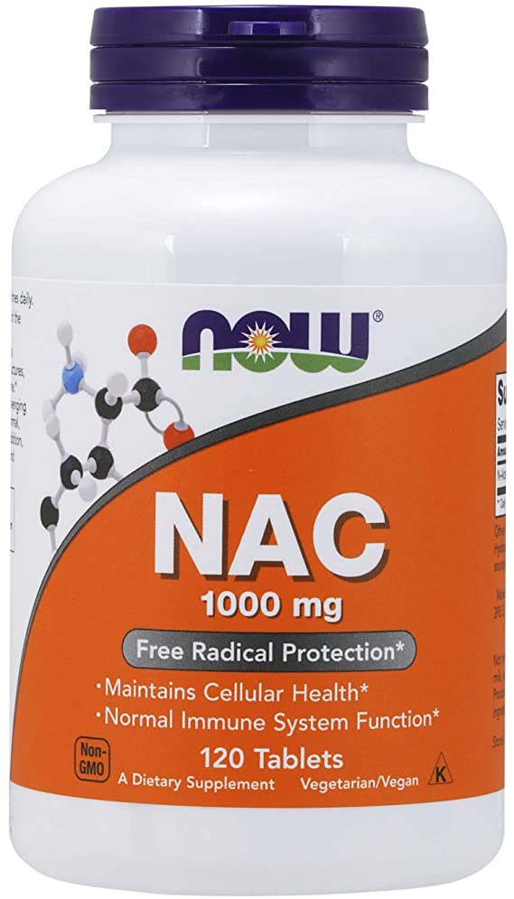 NOW Foods Supplements, NAC (N-Acetyl-Cysteine) 1,000 Mg, Free Radical Protection, 120 Tablets