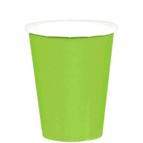 Disposable Paper Cups Party Tableware, Kiwi Green, Paper, 9 Ounces, Pack of 20