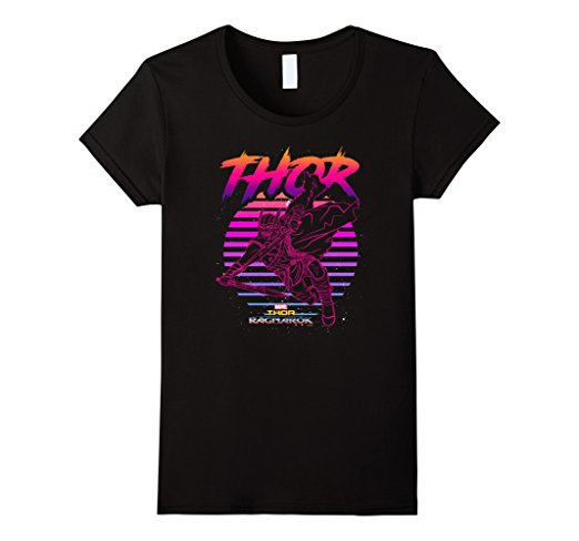 Marvel Thor Ragnarok 80s Retro Sunset Halftone Hero T-Shirt