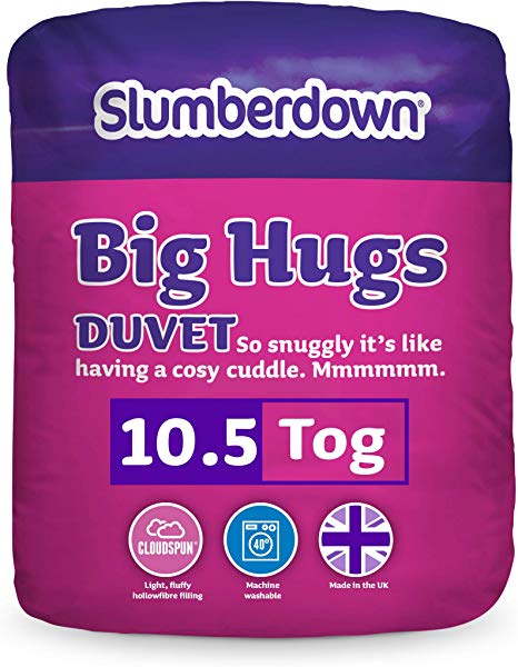 Slumberdown Big Hugs 10.5 Tog Duvet-King Size Bed, White