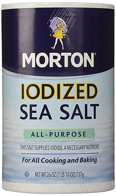 Morton Salt Iodized Sea Salt, 26 oz, 6 pk