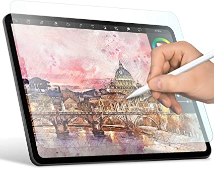 ELECOM Paper-Feel Screen Protector Compatible with iPad Pro 11 inch (2018) / Drawing, Anti Glare, Scratch Resistant/Bond Type, TB-A18MFLAPL-W