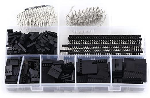 1450pcs 2.54mm Pitch Male Female Pin Dupont Crimp Header Connector Assortment Kit Jumper Wire Cable Connector Housing