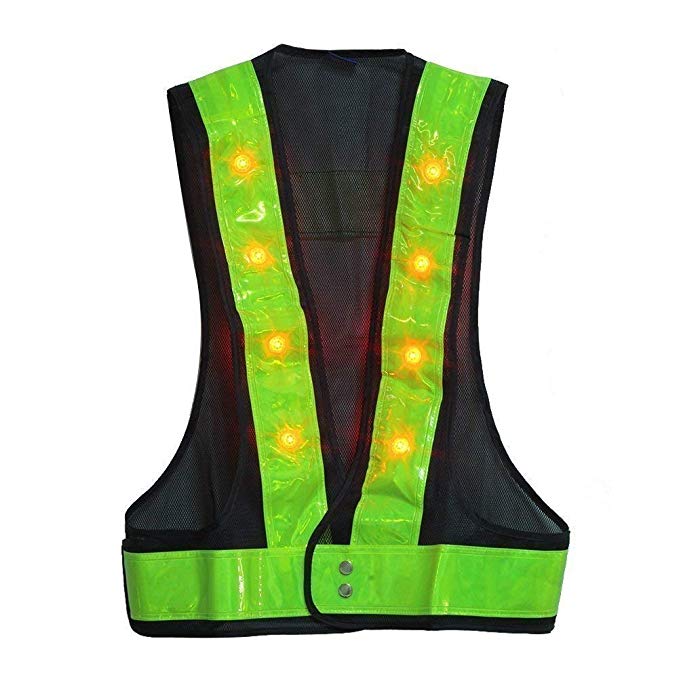 16 LED Light Up Safety Reflective Vest Running High Visibility Reflector Clothing for Men, Women Best for Jogging, Biking, Walking, Motorcycle