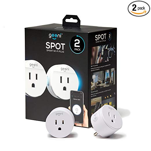 Geeni Spot Smart Wi Fi Plug, White, No Hub Required, Works with Alexa, Google Assistant and Microsoft Cortana 2-Pack