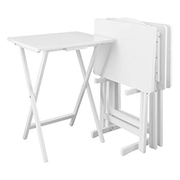 Casual Home 660-41 5pcs Set-White Tray Table,