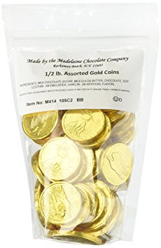 Assorted Liberty Gold Coins Solid Milk Chocolate (1/2 Lb - 8 Oz)