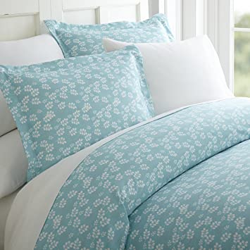 ienjoy Home 3 Piece Wheatfield Patterned Home Collection Premium Ultra Soft Duvet Cover Set, Twin, Pale Blue