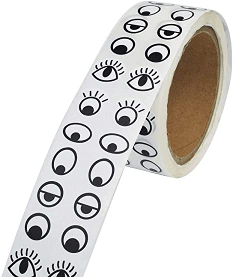 2000 Pieces Per Roll Cute White Black Eye Stickers Labels. Eyes Self Adhesive Stickers for DIY Handmade Arts and Crafts Toys and Home Decoration