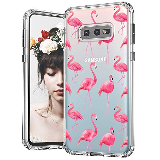 MOSNOVO Galaxy S10e Case, Tropical Cute Flamingo Printed Pattern Clear Design Transparent Plastic Hard Back Case with TPU Bumper Protective Case Cover for Samsung Galaxy S10e