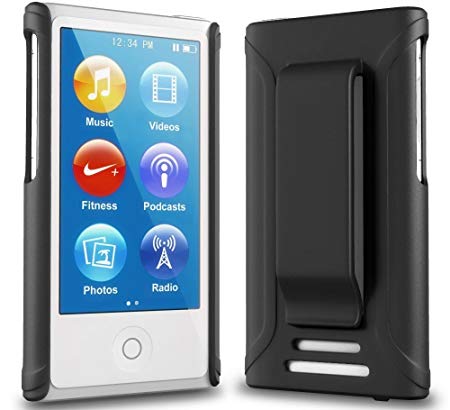 iPod Nano 7 Case - ONYX Ultra Slim Fit (Black) Shell Case Belt Clip Holster Cover for Apple iPod Nano 7 (7th Generation)