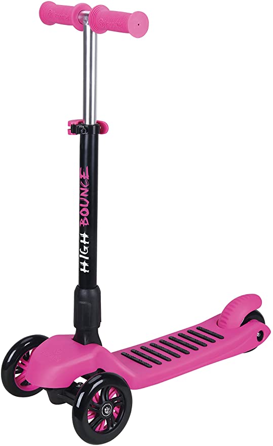 High Bounce Kick Scooter for Kids - 3 Wheel Height Adjustable Scooters with PU Wheels, Micro Steer Smooth Ride