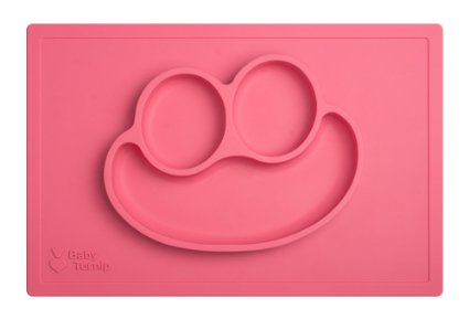 Baby Turnip Fun Meal Placemat (Pink) - Silicone Baby Plate & Placemat