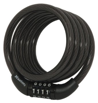 Master Lock 8143D Self Coiling Cable Lock 4-Feet x 516-inch