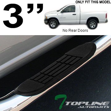 Topline Autopart 3" Polished Stainless Steel Side Step Nerf Bars Rail Running Boards For 02-08 Dodge Ram 1500 ; 03-09 2500 / 3500 Regular ( Standard ) Cab