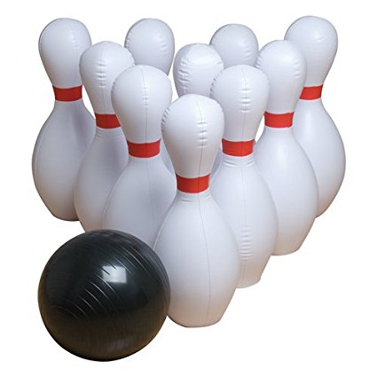 Gamecraft Jumbo Inflatable Bowling Set, Multicolor, Medium, Set of 10 pins   1 Ball