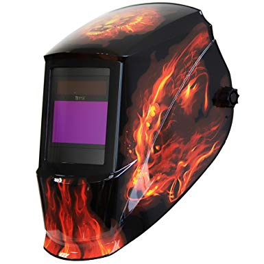 Antra AH7-360-7311   Solar Power Auto Darkening Welding Helmet with AntFi X60-3 Wide Shade Range 4/5-9/9-13 with Grinding Feature Extra lens covers Good for TIG MMA MIG Plasma