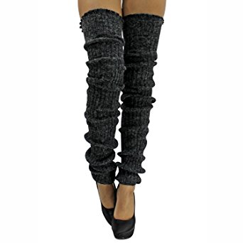 Luxury Divas Extra Long Thick Slouchy Knit Dance Leg Warmers