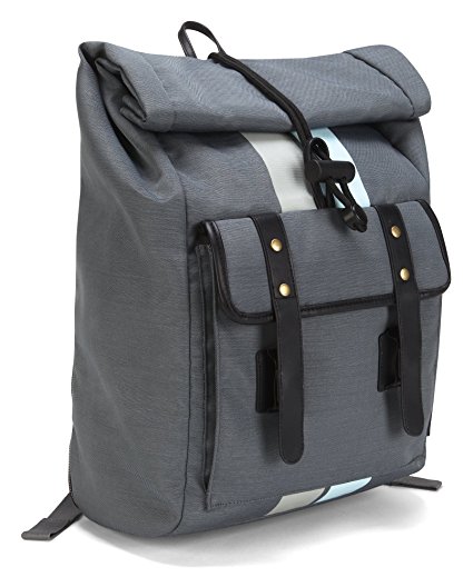 Targus Geo Roll Top Backpack for 15.6-Inch Laptop with Removable Tablet Sleeve, Gray/Black (TSB80404)