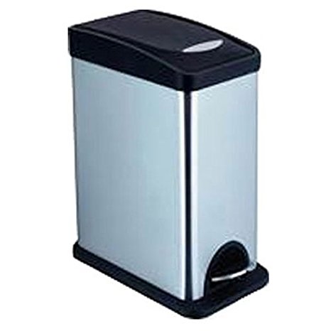 Honey-Can-Do Square Stainless Steel Trash Can with Liner, 8 L/2.1 gallon