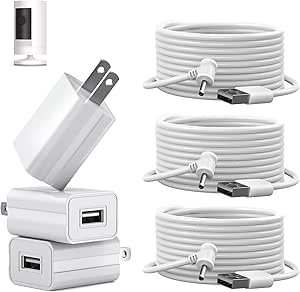 Ayotu 3Pack 16Ft Camera Charge Cable for Stick Up Cam Battery/Plug-in 3rd Gen/2nd Gen, Power Adapter Continuous Charging with Weatherproof Cord, NOT for Spotlight Cam Plus(NO Camera), White