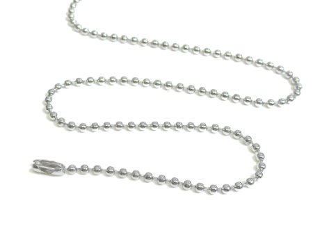 Nickel Plated Ball Chain Necklace 24 Inches 2.4mm Size #3 Pack of 50