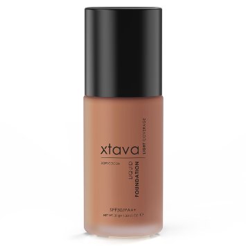 xtava Sheer Matte Liquid Foundation with SPF 30 - Natural, Luminous, Professional Quality Formula with Buildable Coverage - Cruelty Free Makeup - Crafted in Korea (Soft Cocoa)