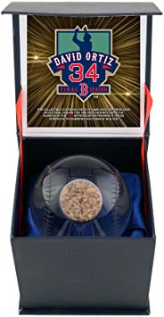 David Ortiz Boston Red Sox Crystal Baseball Filled with 2016 Final Season Game Used Dirt - Other Game Used MLB Items