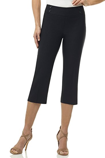 Rekucci Women's "Ease In To Comfort Fit" Capri with Button Detail