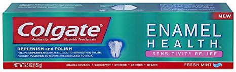 Colgate Enamel Health Sensitivity Relief Toothpaste Fresh Mint Gel 55 Ounce Pack of 6