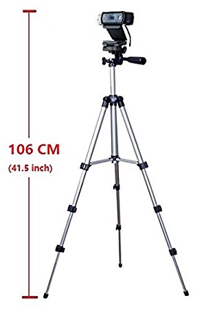 Professional Camera Tripod Mount Holder Stand for Logitech Webcam C930 C920 C615-Silver