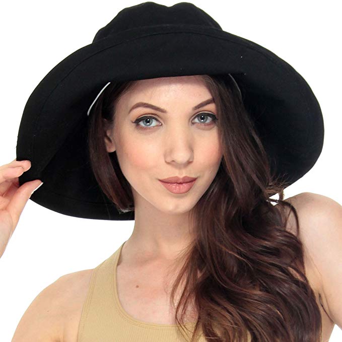 Lullaby Women UPF50  Summer Beach Hat Wide Brim Foldable Sun Bucket Hat