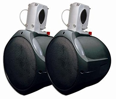 MCM Custom Audio 60-10031 8-Inch 130W/260W Black Marine Wakeboard Two-Way Speaker (Pair)