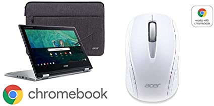 Acer Chromebook Spin 11 Convertible Laptop, Intel Celeron N3350, 11.6" HD Touch Display with Acer Wireless White Mouse M501 - Certified by Works With Chromebook