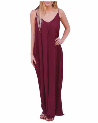 ZANZEA Women Sexy V Neck Strappy Holiday Party Beach Sundress Long Maxi Dress