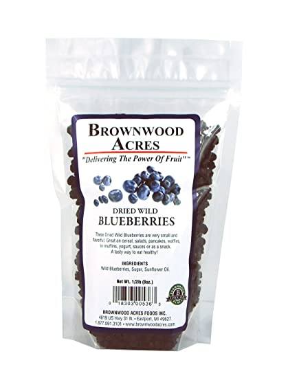 Dried Wild Blueberries by Brownwood Acres (1/2 Pound)