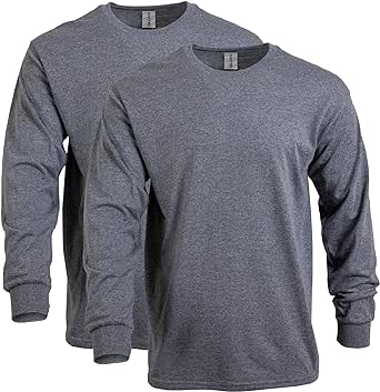 Gildan Adult Heavy Cotton Long Sleeve T-Shirt, Style G5400, 2-Pack