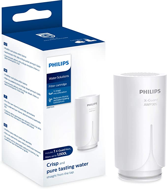 Philips - AWP305 - X-Guard On Tap Water Filter Cartridge - Reduces Chlorine and Other contaminants - Plastic - 1000 Litre Capacity