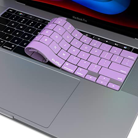 Kuzy New MacBook Pro 13 inch Keyboard Cover 2020 A2289 and MacBook Pro 16 inch Keyboard Cover 2019 A2141 Silicone Key Board Skin Thin Protector for MacBook Pro Keyboard Cover with Touch Bar, Purple