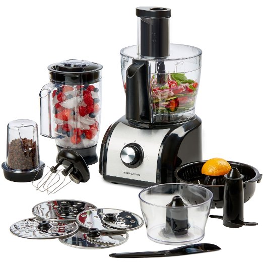 Andrew James Food Processor, 800W, Multifunctional, Includes Over 10 Different Attachments, 2.4L