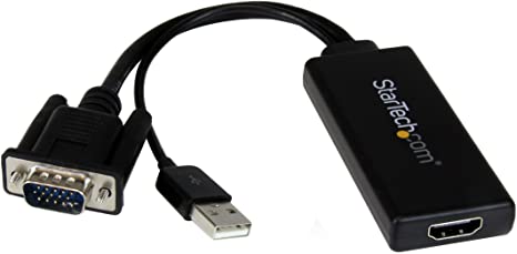 StarTech.com VGA to HDMI Adapter with USB Audio - VGA to HDMI Converter for Your Laptop / PC to HDTV - AV to HDMI Connector (VGA2HDU)