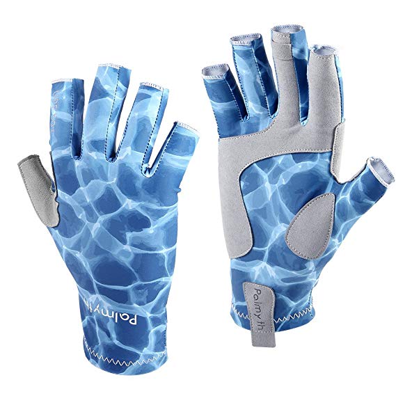 Palmyth UV Protection Fishing Fingerless Gloves UPF50  Sun Gloves Men Women for Kayaking, Hiking, Paddling, Driving, Canoeing, Rowing