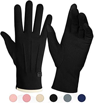 Achiou Women Winter Touchscreen Gloves Thin Soft Comfortable Thermal Elastic Stretch Texting Glove for Traveling, Cycling, Running, Shopping