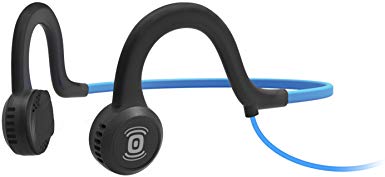AfterShokz Sportz Titanium - Wired Open-Ear Bone Conduction Headphones - Ocean Blue - 4 ft Wire - 12 Hour Battery Life - 2 Hour Charge Time - Standard 3.5 mm Audio Jack (AS401OB)