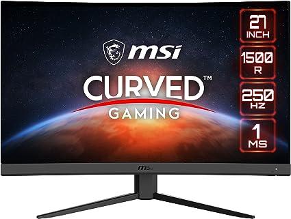 MSI G27C4X, 27" Curve Gaming Monitor 1500R, 1920 x 1080 (FHD), VA, 250Hz, FreeSync Premium, HDMI, Displayport, Tilt